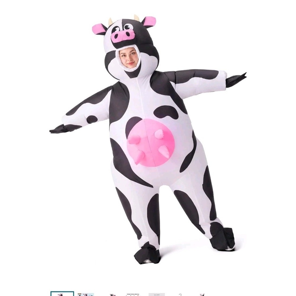 Spooktacular Creations Inflatable Cow Costume, Blow up Cow Costume Adults S18